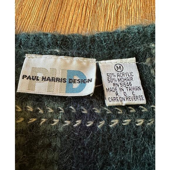 Paul Harris Design Plaid Mohair Blend Sweater Size Medium - Picture 2 of 6
